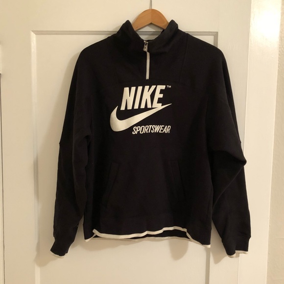 nike sportswear quarter zip hoodie white